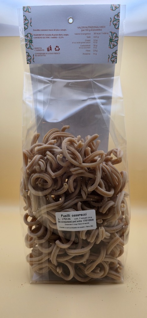 Pasta Artigianale Semintegrale - Fusilli Caserecci - 500g Resìlia