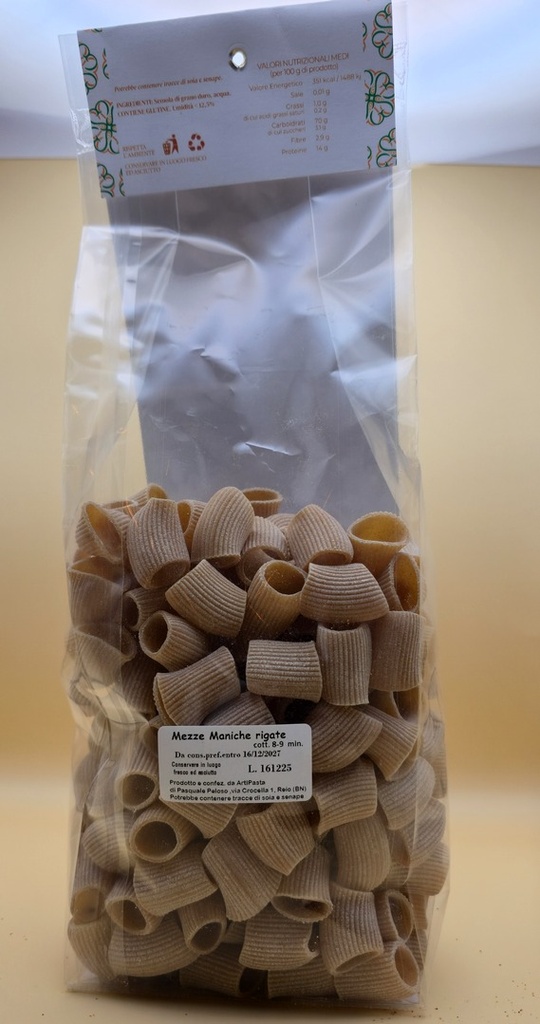 Pasta Artigianale Semintegrale - Mezze Maniche Rigate - 500g Resìlia